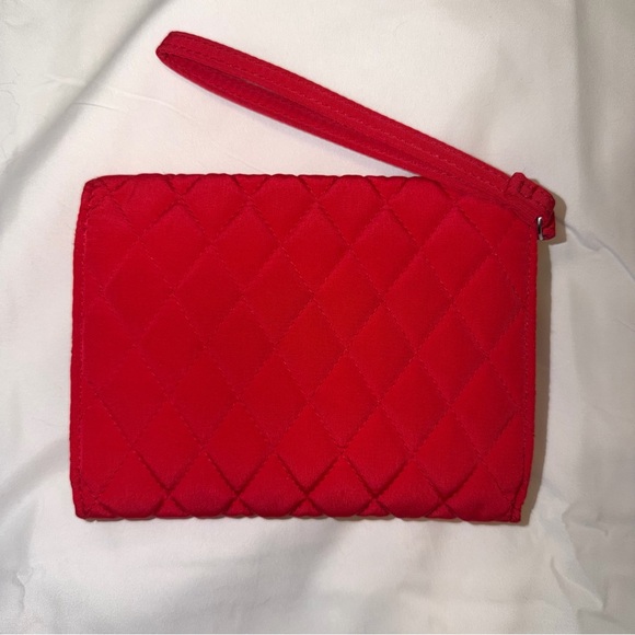 Vera Bradley Solid Red Quilted Wristlet Wallet Minimalist - Picture 3 of 7